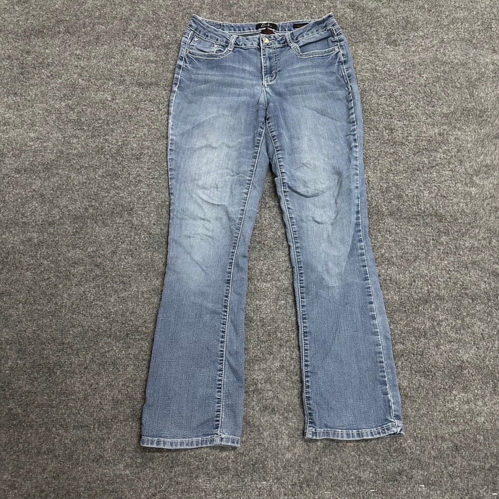 Earl Jean Jeans Womens Size 8 Blue Slim Root Bootcut Rhinestone Embroidered Y2K